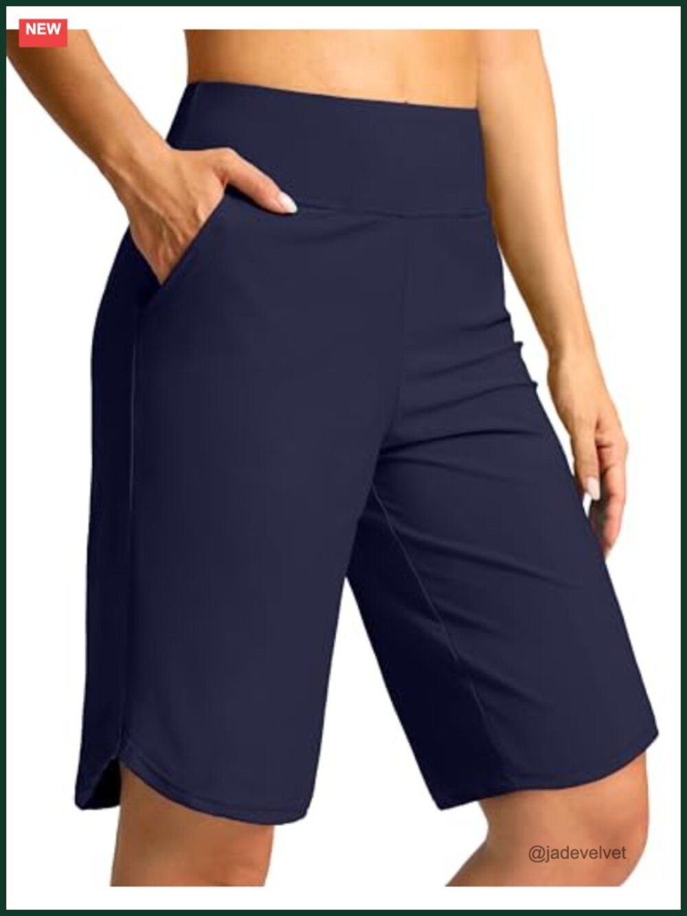 Women's 11" Knee Length Swim Board Shorts with Pockets, UPF 50+ Quick Dry